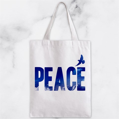 Peace Bird Zipper Classic Tote Bag from ArtsNow.com Front