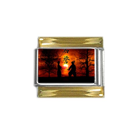 Ninja Sunset Gold Trim Italian Charm (9mm) from ArtsNow.com Front