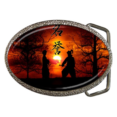 Ninja Sunset Belt Buckle from ArtsNow.com Front