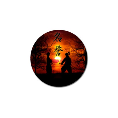 Ninja Sunset Golf Ball Marker from ArtsNow.com Front