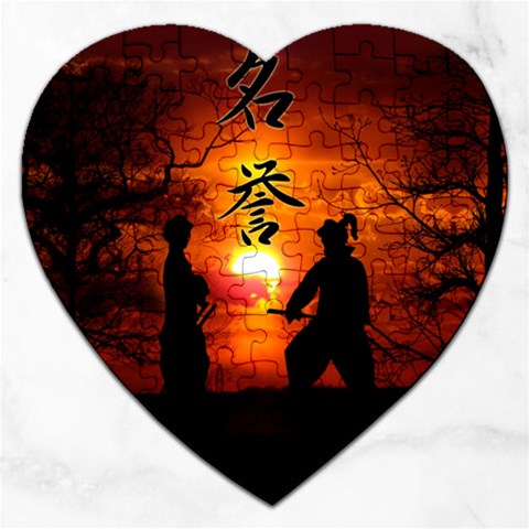 Ninja Sunset Jigsaw Puzzle (Heart) from ArtsNow.com Front