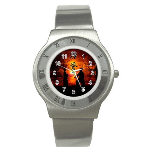 Ninja Sunset Stainless Steel Watch from ArtsNow.com Front