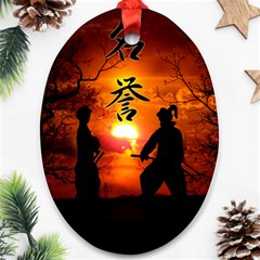 Ninja Sunset Oval Ornament (Two Sides) from ArtsNow.com Front