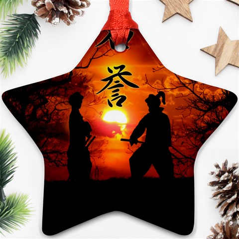 Ninja Sunset Star Ornament (Two Sides) from ArtsNow.com Back