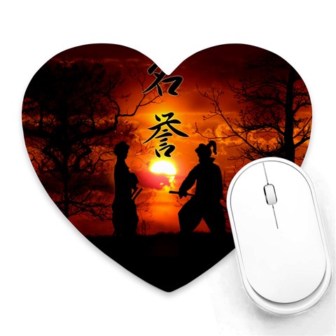 Ninja Sunset Heart Mousepad from ArtsNow.com Front