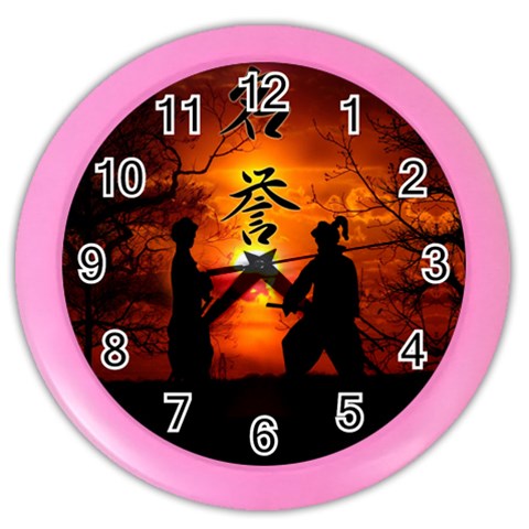 Ninja Sunset Color Wall Clock from ArtsNow.com Front