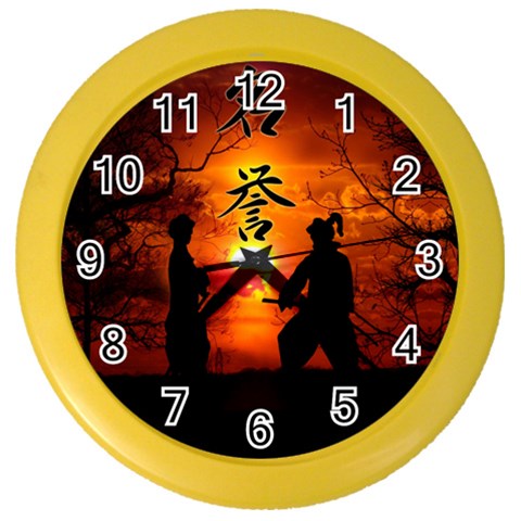 Ninja Sunset Color Wall Clock from ArtsNow.com Front