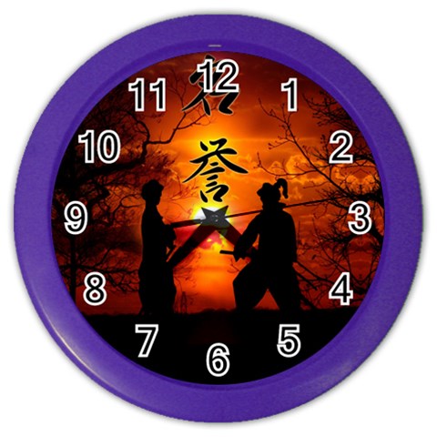 Ninja Sunset Color Wall Clock from ArtsNow.com Front