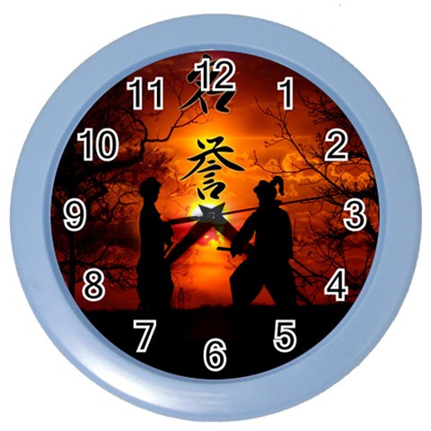 Ninja Sunset Color Wall Clock from ArtsNow.com Front