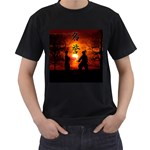 Ninja Sunset Men s T-Shirt (Black)