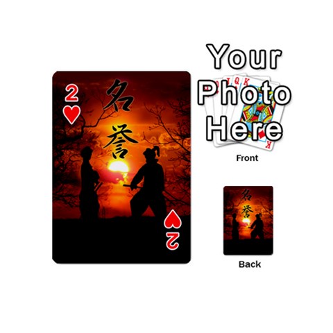 Ninja Sunset Playing Cards 54 (Mini) from ArtsNow.com Front - Heart2