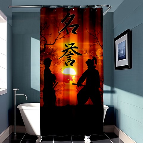 Ninja Sunset Shower Curtain 36  x 72  (Stall) from ArtsNow.com Curtain(36 X72 ) - 33.26 x66.24  Curtain(36 X72 )