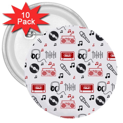 Music Is My Life 3  Button (10 pack) from ArtsNow.com Front