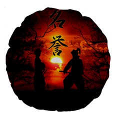 Ninja Sunset Large 18  Premium Round Cushion  from ArtsNow.com Back