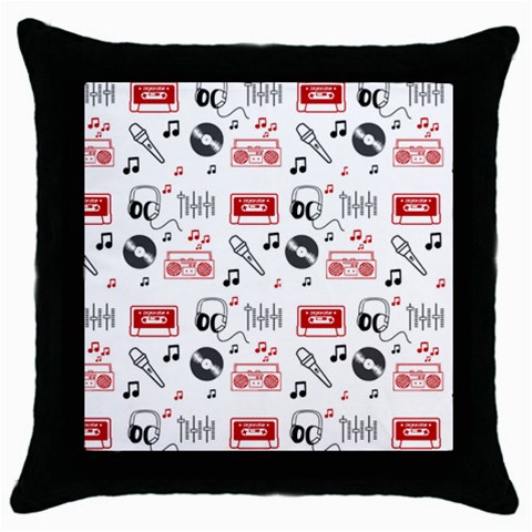 Music Is My Life Throw Pillow Case (Black) from ArtsNow.com Front