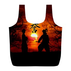 Ninja Sunset Full Print Recycle Bag (L) from ArtsNow.com Front