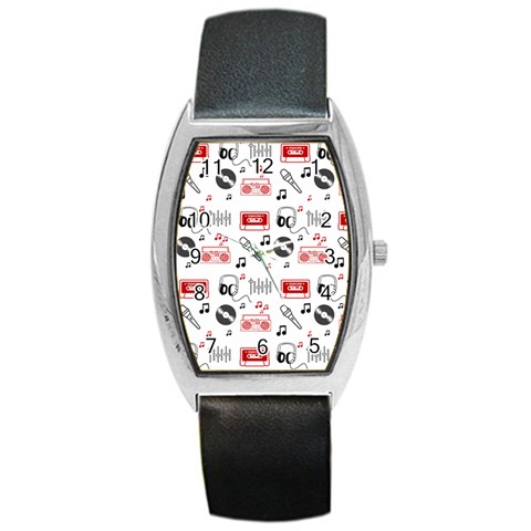 Music Is My Life Barrel Style Metal Watch from ArtsNow.com Front