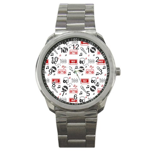 Music Is My Life Sport Metal Watch from ArtsNow.com Front