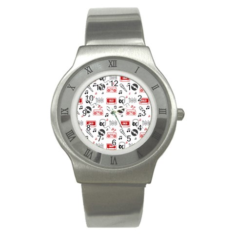 Music Is My Life Stainless Steel Watch from ArtsNow.com Front