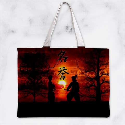 Ninja Sunset Zipper Mini Tote Bag from ArtsNow.com Back