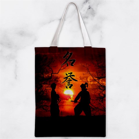 Ninja Sunset Zipper Classic Tote Bag from ArtsNow.com Back