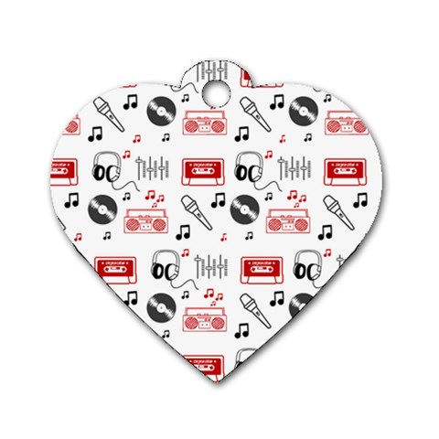 Music Is My Life Dog Tag Heart (One Side) from ArtsNow.com Front