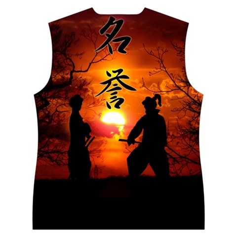 Ninja Sunset Women s Button Up Vest from ArtsNow.com Back