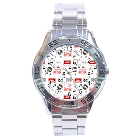 Music Is My Life Stainless Steel Analogue Watch from ArtsNow.com Front