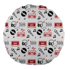 Music Is My Life Large 18  Premium Flano Round Cushion  from ArtsNow.com Front