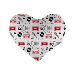 Music Is My Life Standard 16  Premium Flano Heart Shape Cushion  from ArtsNow.com Front