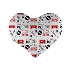 Music Is My Life Standard 16  Premium Flano Heart Shape Cushion  from ArtsNow.com Back