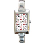 Music Is My Life Rectangle Italian Charm Watch