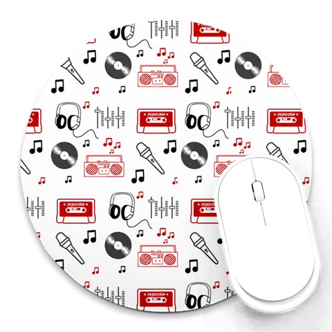 Music Is My Life Round Mousepad from ArtsNow.com Front