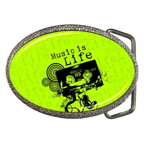 Music Is Life Belt Buckle from ArtsNow.com Front