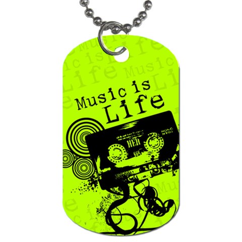 Music Is Life Dog Tag (One Side) from ArtsNow.com Front