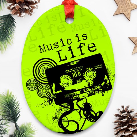 Music Is Life Oval Ornament (Two Sides) from ArtsNow.com Back