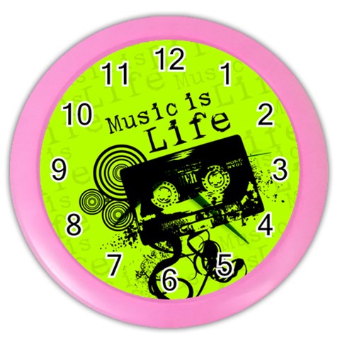 Music Is Life Color Wall Clock from ArtsNow.com Front