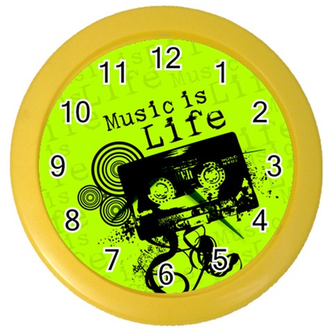 Music Is Life Color Wall Clock from ArtsNow.com Front