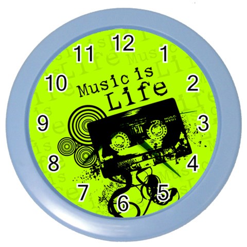 Music Is Life Color Wall Clock from ArtsNow.com Front