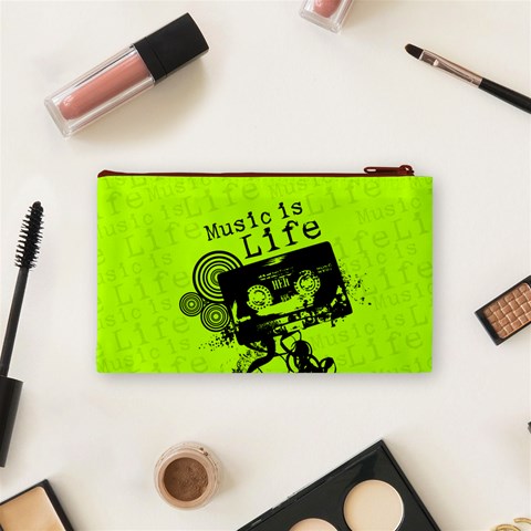 Music Is Life Cosmetic Bag (Small) from ArtsNow.com Back