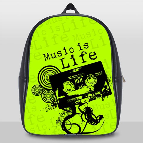 Music Is Life School Bag (Large) from ArtsNow.com Front