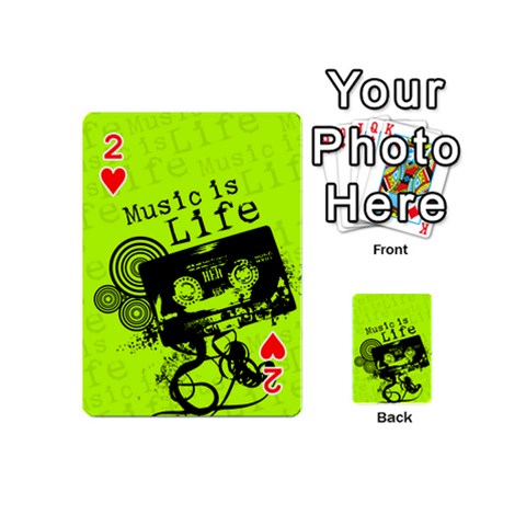 Music Is Life Playing Cards 54 (Mini) from ArtsNow.com Front - Heart2