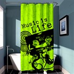 Music Is Life Shower Curtain 36  x 72  (Stall)