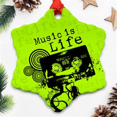 Music Is Life Snowflake Ornament (Two Sides) from ArtsNow.com Front