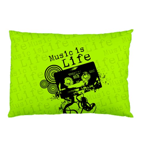 Music Is Life Pillow Case (Two Sides) from ArtsNow.com Back