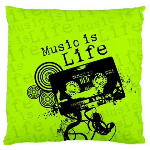 Music Is Life Large Cushion Case (Two Sides) from ArtsNow.com Back