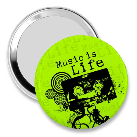 Music Is Life 3  Handbag Mirror from ArtsNow.com Front