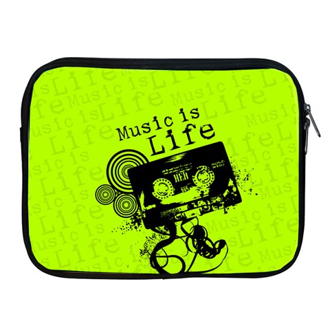 Music Is Life Apple iPad Zipper Case from ArtsNow.com Front