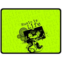 Music Is Life Double Sided Fleece Blanket (Large) from ArtsNow.com 80 x60  Blanket Front