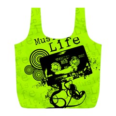 Music Is Life Full Print Recycle Bag (L) from ArtsNow.com Back